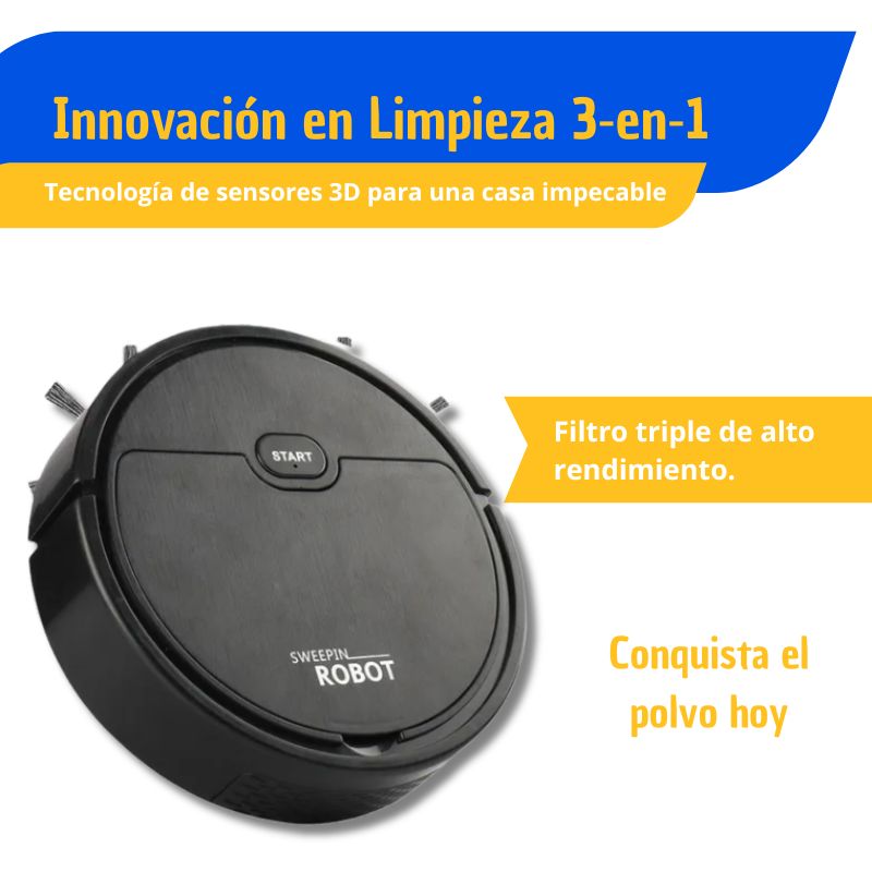 Aspiradora robot 3 en 1
