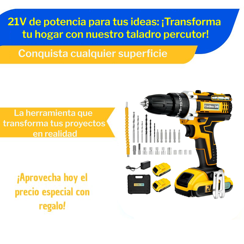 Taladro Inalámbrico 21V Percutor