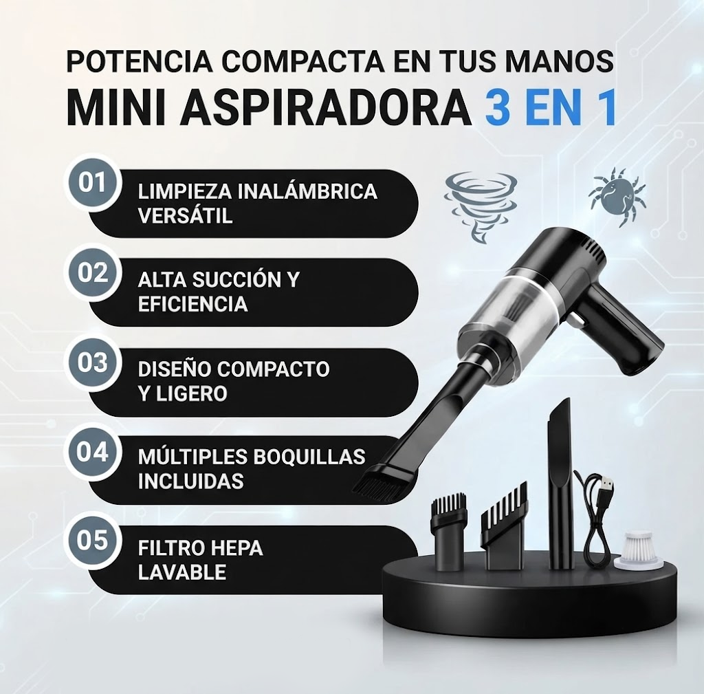 Mini Aspiradora 3 en 1