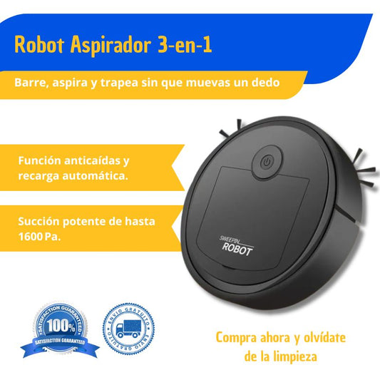 Aspiradora robot 3 en 1