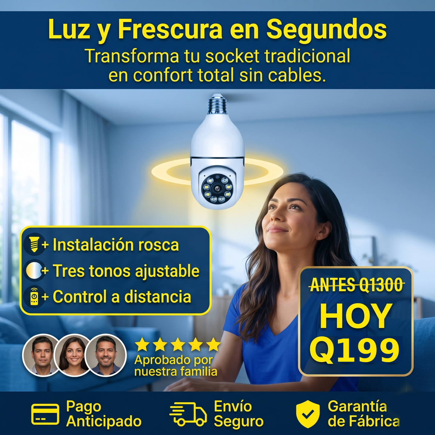Cámara de Vigilancia Foco 360°