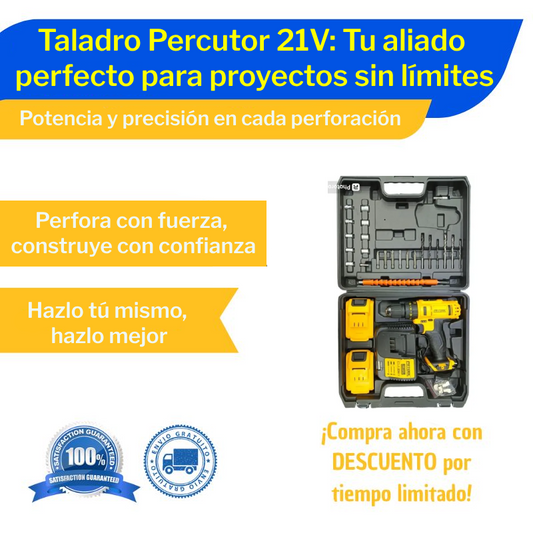 Taladro Inalámbrico 21V Percutor