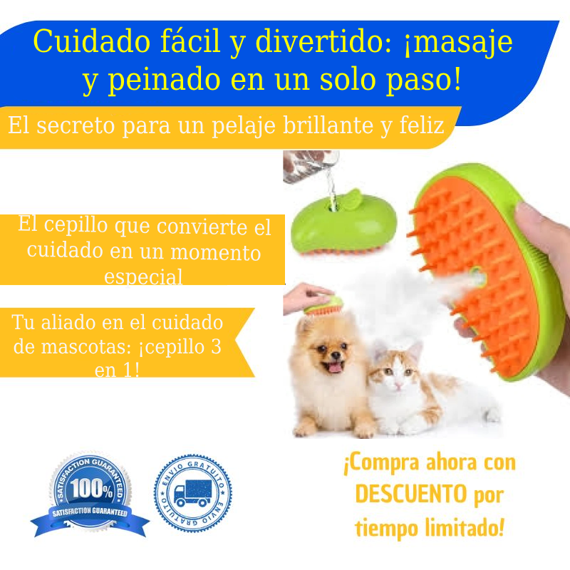 Cepillo 3 en 1 para Mascotas