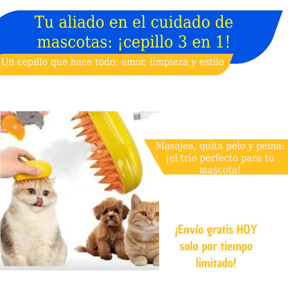Cepillo 3 en 1 para Mascotas