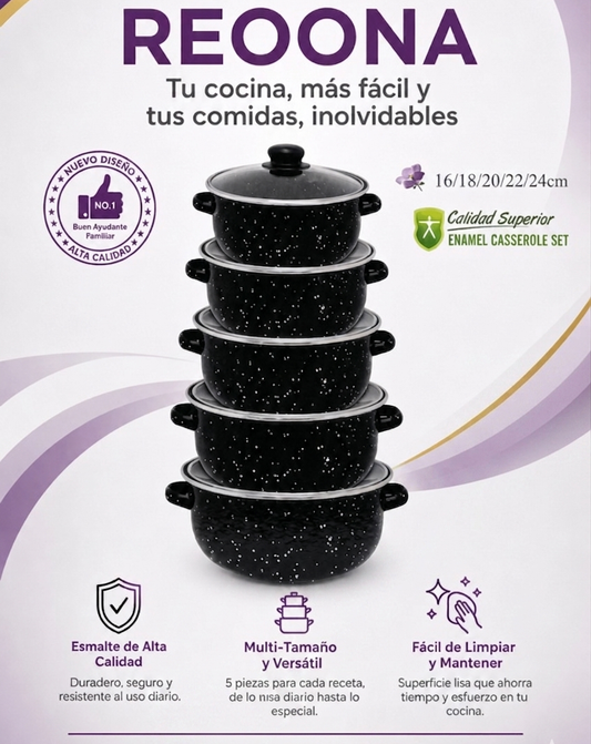 Reoona: Juego de Ollas de Peltre