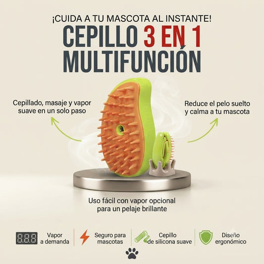 Cepillo 3 en 1 para Mascotas